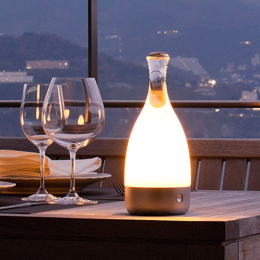 Modern Creative Glass Wine Bottle Table Lamp Three-Color Touch Dimming Interior Decoration Table Lamp