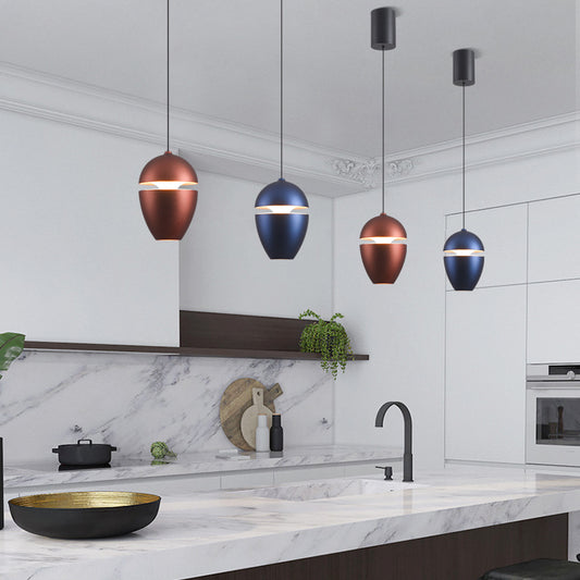 13W Simple Shape Design Bedroom Black White Glass Hanging Pendant Colorful Chandeliers Circular Pendant Light