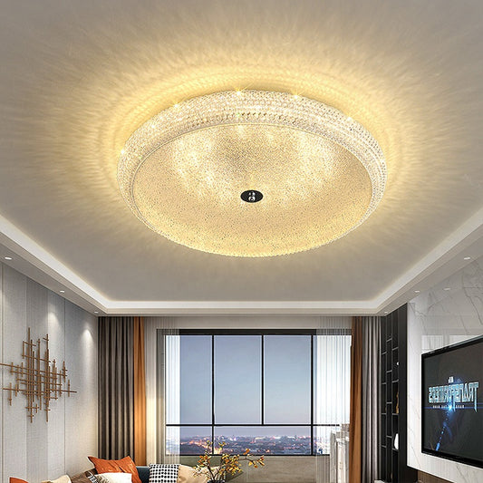 Modern Simple Villa Lobby Hall Restaurant Project Round Elegant LED Crystal Ceiling Light